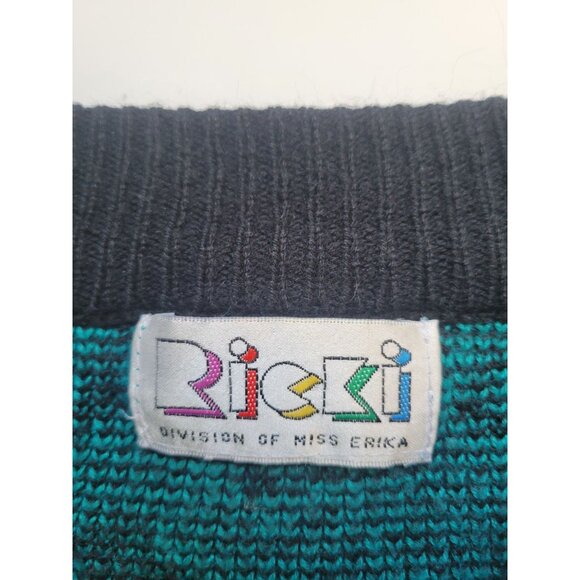 Ricki Division of Miss Erika Vintage 80's Teddy Bear All Over Print Sweater XL - Picture 6 of 8